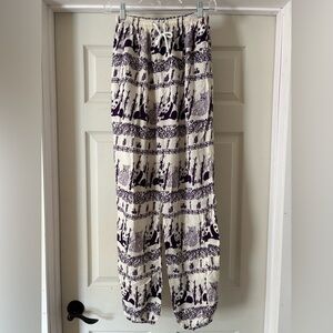 Kathmandu Imports Womens Size small Pants Panda Pattern Lounge Pull on Rayon